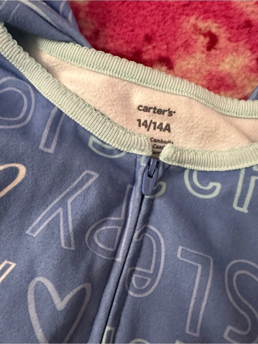 Carter’s Kids Blue 'Not Sleepy' Zip Footie onesie pajamas